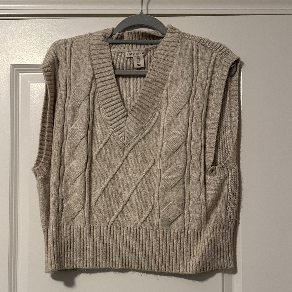 V-Neck Cable Knit
